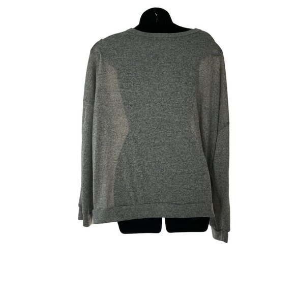 Acemi relaxed large gray crewneck long sleeve lightweight sweatshirt - Picture 2 of 4